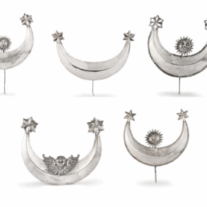 Set of five crescent moons