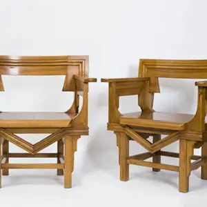Paire de larges fauteuils