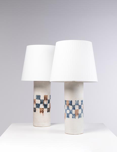 Grande paire de table en grès