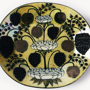 Grand plat "Fleurs blanches"