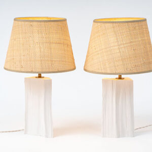 Paire de lampes "Woodone"