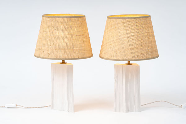 Paire de lampes "Woodone"