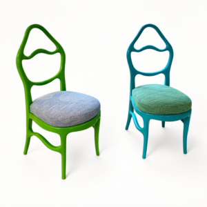 Duo de chaises vert - bleu cyan