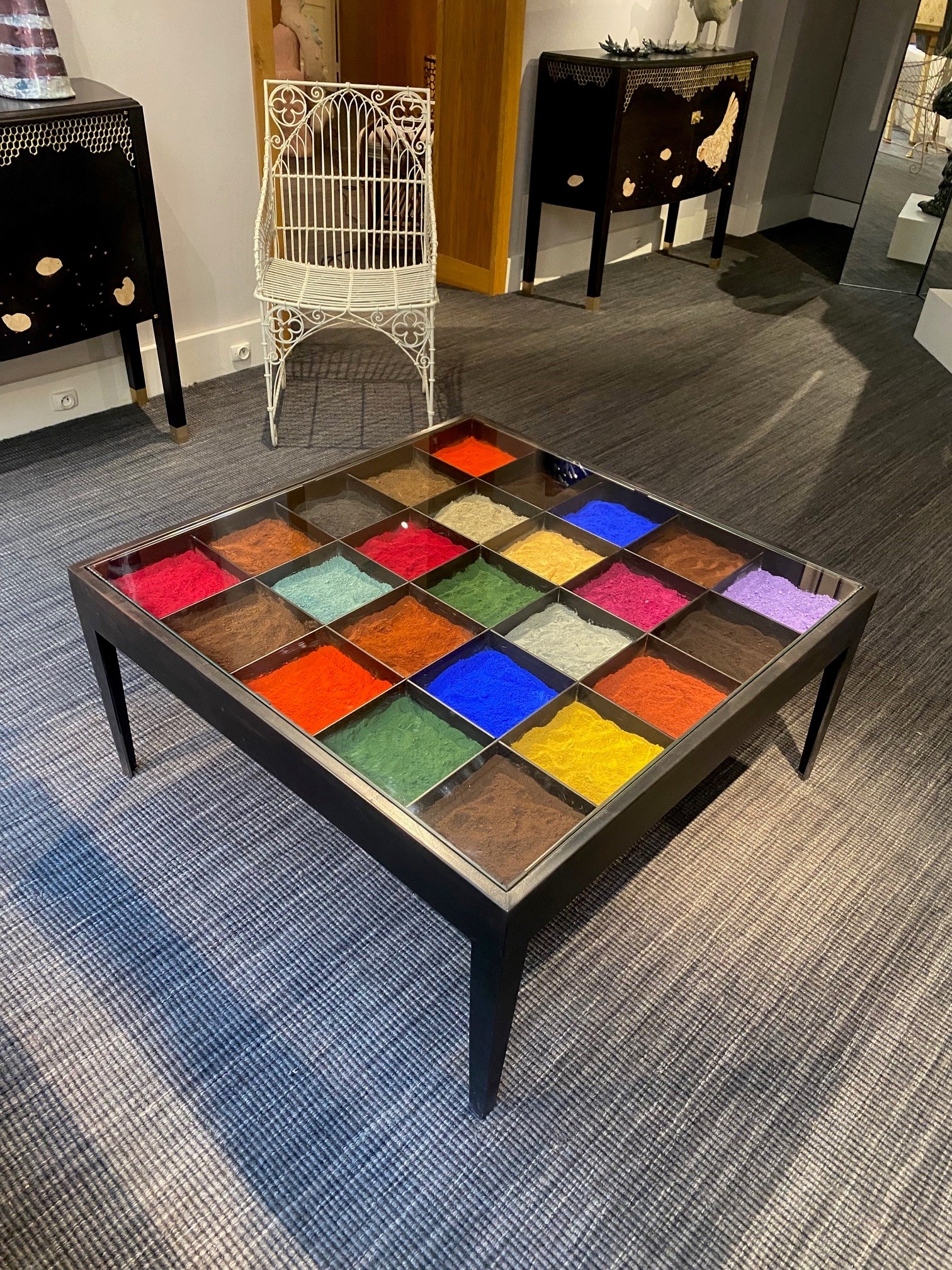 Table basse "Pigments", fer