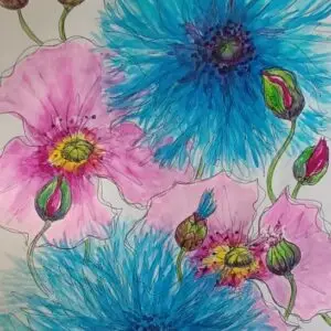 "Bleuets et pavots"