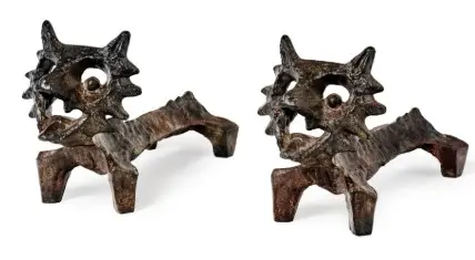 "Fox" Fireplace Andirons (Pair)