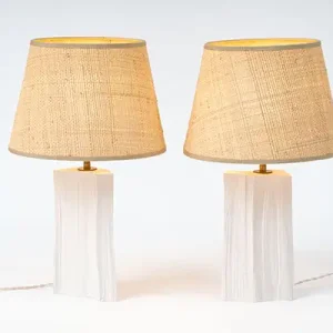 EMMANUEL AIXALA Pair of porcelain lamps
